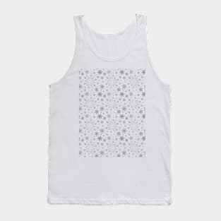 Pretty White & Silver Gray Winter Snowflake Pattern Tank Top